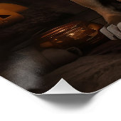 Poster American Staffordshire Citrouille Halloween effray (Coin)