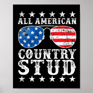 Poster American Stud Boy Pays 4 juillet États-Unis Drapea