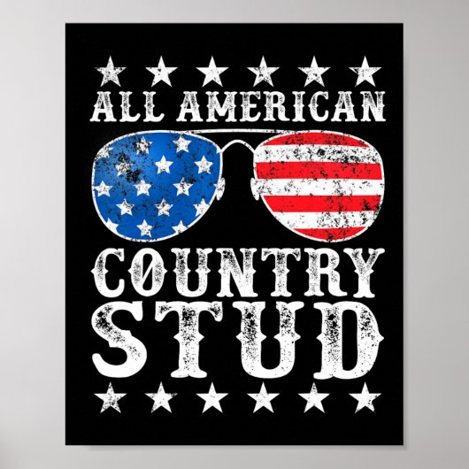 Poster American Stud Boy Pays 4 juillet États-Unis Drapea (Devant)