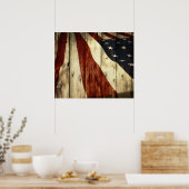 Poster Americana Barn Wood American Flag (Cuisine)