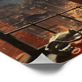 Poster Americana Couple regarde les feux d'artifice du No (Coin)