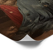 Poster Américana Nouvel An Femme avec un drapeau (Coin)