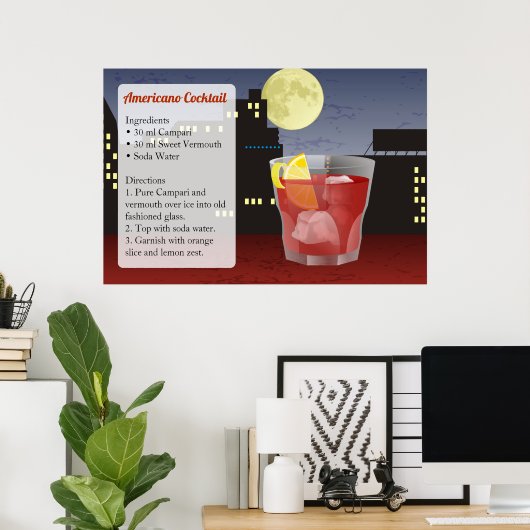 Poster Americano Recette (Bureau à domicile)