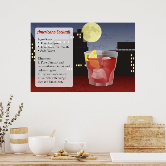 Poster Americano Recette (Cuisine)