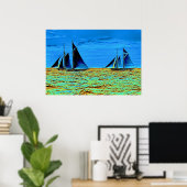 Poster America's Cup Contender 'Idler' et 'Hildegarde' (Bureau à domicile)