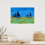 Poster America's Cup Contender 'Idler' et 'Hildegarde' (Cuisine)