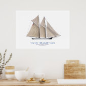 Poster americas cup yacht 'magic' 1870, tony fernandes (Cuisine)