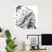 Poster Amérindien (Bureau à domicile)