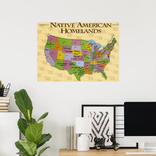 Poster amérindien (Bureau à domicile)