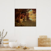 Poster Amérindien vintage, Chasse au cerf par souris (Cuisine)