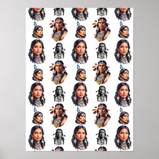 Poster Amérindiens Amérindiens Conception Motif (Devant)