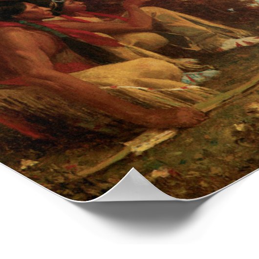 Poster Amérindiens Chasse aux cerfs Art Imprimer Pos (Coin)