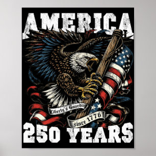 Poster Amérique 250 Ans Liberté Vintage Aigle 1776 2026