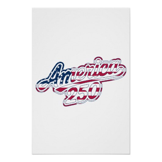 Poster Amérique 250 Drapeau Script Semiquincentennial Des (Devant)