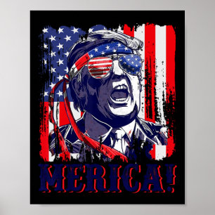 Poster Amérique 4 juillet Drapeau américain Murica Amériq