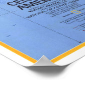 Poster " Amérique centrale : 1973 Carte détaillée ... (Coin)