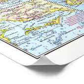 Poster " Amérique centrale/Antilles : 1970 Carte détaillé (Coin)