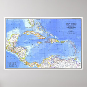 Poster " Amérique Centrale et Antilles : MAP détaillées 1
