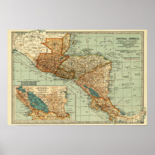 Poster Amérique centraleCarte panoramiqueAmérique central