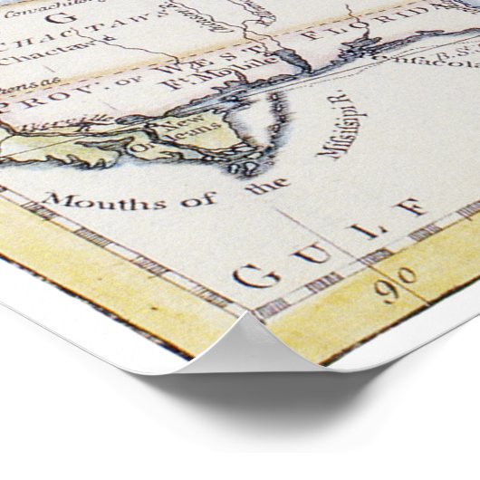 Poster AMÉRIQUE COLONIALE : MAP, c1770 (Coin)