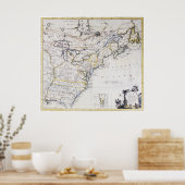 Poster AMÉRIQUE COLONIALE : MAP, c1770 (Cuisine)
