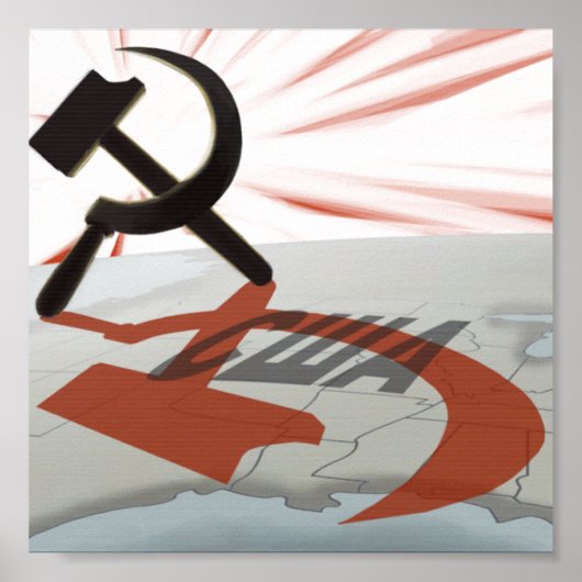 Poster Amérique communiste "С Ш А" (Devant)