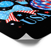 Poster Amérique Coquette 4 juillet fête de l'indépendance (Coin)