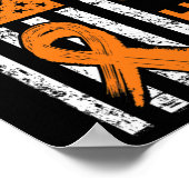 Poster Amérique Drapeau Orange Ribbon Leucémie (Coin)