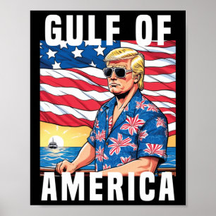 Poster Amérique du Golfe des États-Unis Salutation Trump