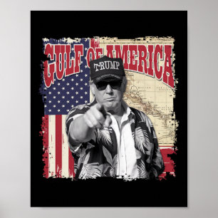 Poster Amérique du Golfe des États-Unis Salutation Trump 