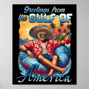 Poster Amérique du Golfe des États-Unis Salutation Trump