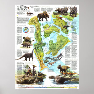Poster " Amérique du Nord : 1993 À l'âge des dinosaures