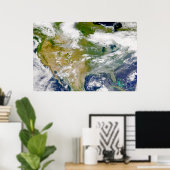 Poster Amérique Du Nord Avec Fumée Visible Dans Les Endro (Bureau à domicile)