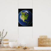 Poster Amérique du Nord vue depuis l'espace 2 (Cuisine)