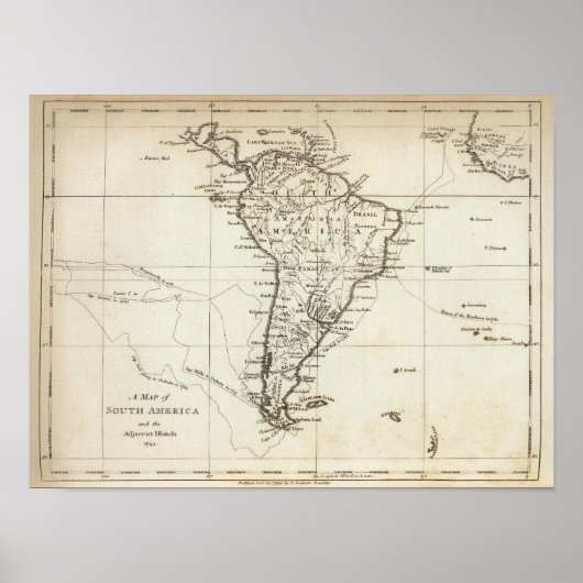 Poster Amérique du Sud et îles adjacentes (Devant)