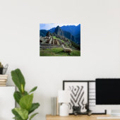 Poster Amérique du Sud, Pérou. Un lama repose sur une col (Bureau à domicile)