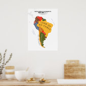 Poster Amérique du Sud Selon les États-Unis (Cuisine)