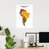 Poster Amérique du Sud Selon les États-Unis (Bureau à domicile)
