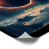 Poster Amérique éclipse solaire texas 4.8.24 éclipse sola (Coin)