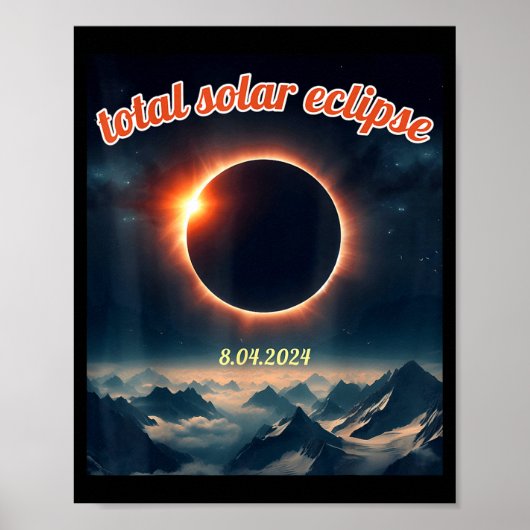 Poster Amérique éclipse solaire texas 4.8.24 éclipse sola (Devant)
