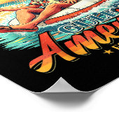 Poster Amérique Golfe Trump 2024 Retro Beach Usa America (Coin)