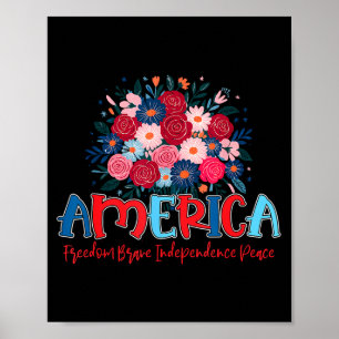 Poster Amérique liberté courageuse indépendance