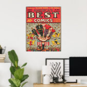 Poster Amérique Meilleures bandes dessinées Couverture du (Bureau à domicile)
