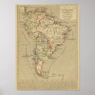 Poster Amerique Meridionale en 1840