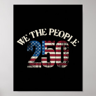 Poster Amérique Nous Le Peuple 250e Anniversaire 4 Juille