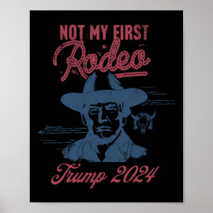 Poster Amérique Retour Trump Cowboy Rodeo Election 2024 1