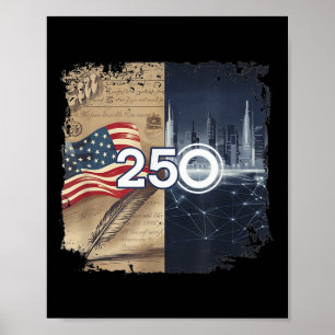 Poster Amérique Semiquincentenaire Juillet 4 2026 250 Ans