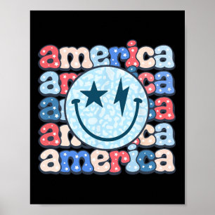 Poster Amérique Super Chemise Souriante Pour Femmes 4 jui