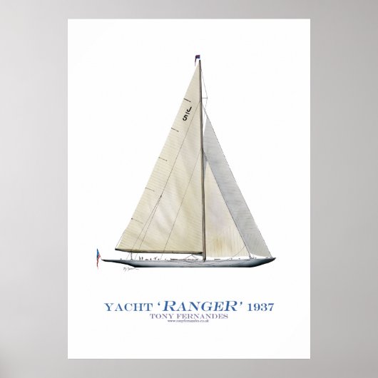 Poster amérique tasse yacht "ranger", tony fernandes (Devant)