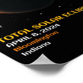 Poster Amérique Totalité 04 08 24 Total Éclipse Solaire 2 (Coin)